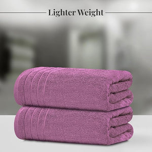 Tens Towels Pack of 4 Extra Large Bath Towels 30 x 60 Inches 100% Cotton Larger &amp Lighter Weight Quicker to Dry Super Soft and Absorbent Perfect for Bathroom Purple