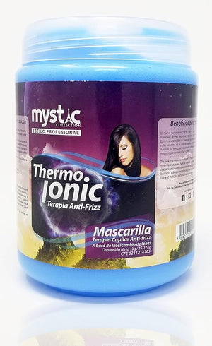 Thermo Group Mystic Thermo Ionic Anti Frizz Capillary Treatment Mask 35.27 Oz - Ionic Hair Treatment Mask For Straighter Frizz Free Smooth &amp Silky Hair - Reduces Tangles and Enhances Curls