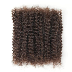 Afro Kinky Curly Human Hair Bulk for Twists,Mini Twist,Repair Locs,Dreadlock Extensions,Braids.Afro Kinkys Bulk Human Hair Can be Bleached And Dyed 1 Pack 50 Gram(4#, 10inch)
