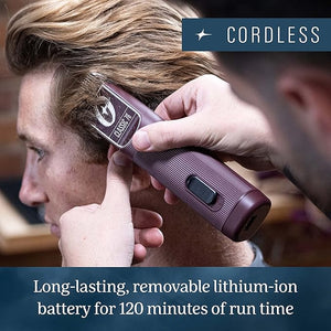 Oster Professional Cordless Hair Clippers Classic 76 for Barbers and Hair Cutting with Detachable Blade Burgundy