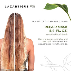 Lazartigue Repair Mask | Keratin Treatment for Damaged Hair | Restructures Hair Fiber &amp Reduce Split Ends | Vegan Sulfate &amp Silicone Free