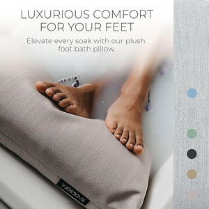 BADESOFA¢ç Luxury Bath Tub Pillow for Feet | Premium-Quality Materials | Comfortable &amp Quick-Drying | Washable Bath Cushion in Grey | Home Spa Accessories | Universal Fit for Any Bathtub