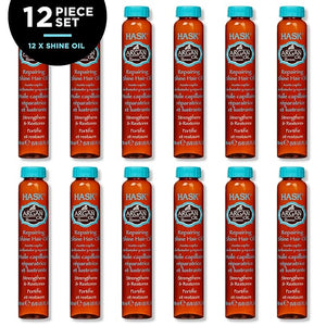 HASK Argan Repairing Hair Oil - 12 shine Oil Vials for shine and frizz control for all hair types color safe gluten-free sulfate-free paraben-free