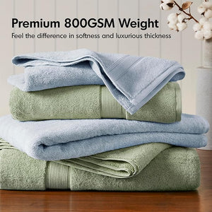 Madison Park 800GSM Bathroom Towel Set of 8 100% Cotton Bath Towel Set for Bathroom Luxurious Highly Absorbent 2 Bath Towels 2 Hand Towels 4 Washcloths Quick Dry Spa Quality Sage Green