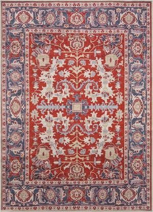 Keen Home Design 5x7 Rug - Machine Washable Area Rug with Non-Slip Backing Ideal for Living Room Dining Room Bedroom - Vintage Easy Clean Durable Low Pile Rug - (5' x 7')