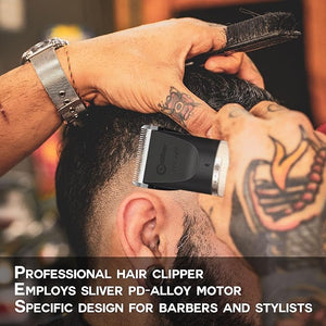 .380 ACP Adjustable Clipper - Professional Barber &amp Stylist Electric Clippers - Quiet Hair &amp Beard Cutting - LED Battery &amp Oil Indicator - Men's Cordless Trimmers - Gold