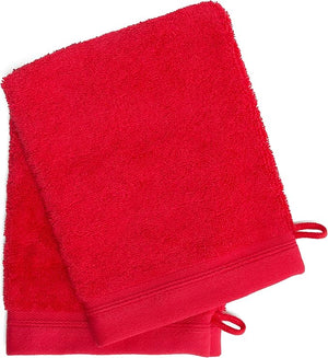 France Luxe Body French-Style Bath Mitt 2-Pack - Red/Red
