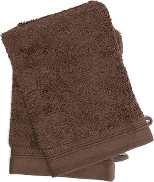 France Luxe Body French-Style Bath Mitt 2-Pack - Brown/Brown