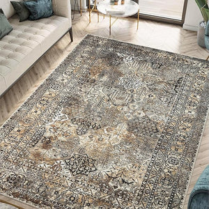 Keen Home Design 6x9 Rug - Machine Washable Area Rug with Non-Slip Backing Ideal for Living Room Dining Room Bedroom - Vintage Easy Clean Durable Low Pile Rug - (6' x 9')